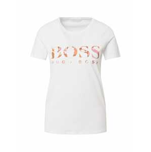 BOSS Casual Tričko 'C_Etiboss1'  biela / hnedá / ružová / béžová