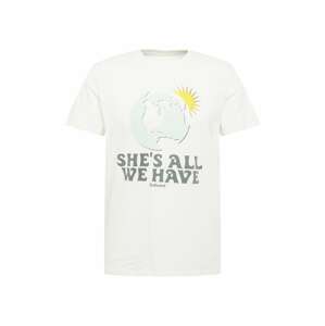 DEDICATED. T-Shirt 'All We Have '  šedobiela / azúrová / sivá / žltá