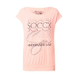 Soccx Tričko  ružová / čierna / biela / tmavočervená