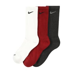 NIKE Športové ponožky  biela / červená / antracitová