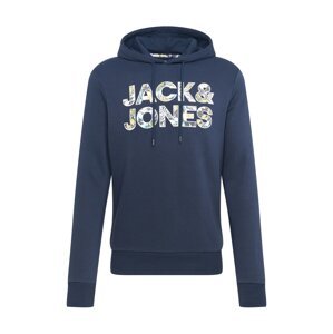 JACK & JONES Sweatshirt 'FLEUR'  tmavomodrá / biela / žltá / čierna