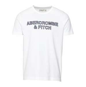 Abercrombie & Fitch Tričko  tmavomodrá / šedobiela