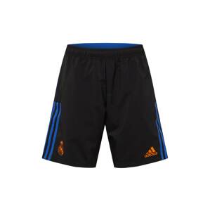 ADIDAS PERFORMANCE Športové nohavice 'Real Madrid'  čierna / neónovo oranžová / kráľovská modrá