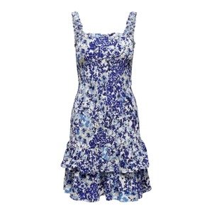 ONLY Letné šaty 'Enola'  kráľovská modrá / biela / svetlomodrá / farba ťavej srsti / indigo