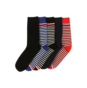 JACK & JONES Ponožky  tmavomodrá / kráľovská modrá / červená / biela