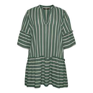 Vero Moda Curve Košeľové šaty 'Afua'  biela / trávovo zelená