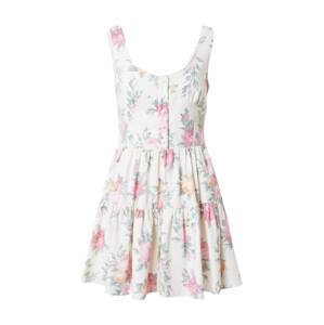 GLAMOROUS Letné šaty  biela / ružová / zelená / svetložltá