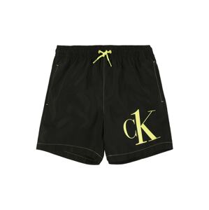 Calvin Klein Swimwear Plavecké šortky  čierna / neónovo žltá