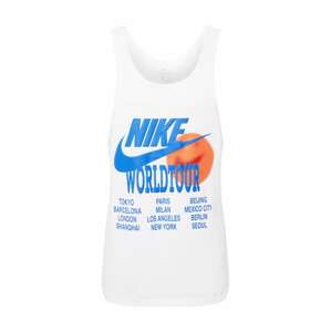 Nike Sportswear Tričko 'World Tour'  biela / nebesky modrá / oranžová / čierna