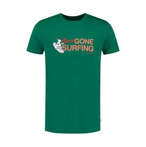 Shiwi Tričko 'Snoopy Gone Surfing'  zelená / broskyňová / oranžovo červená / biela / námornícka modrá