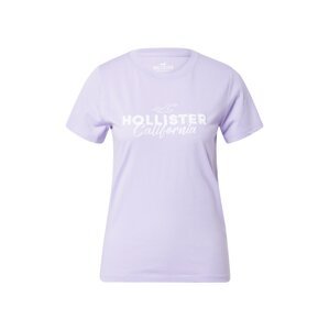 HOLLISTER Tričko  levanduľová / biela