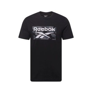 Reebok Sport Funkčné tričko  čierna / biela / sivá melírovaná / sivá