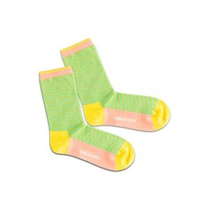 DillySocks Ponožky 'Salad Square'  žltá / svetlozelená / oranžová / ružová