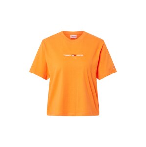 Tommy Jeans Tričko  oranžová / biela / námornícka modrá / červená