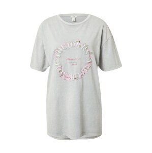 River Island Oversize tričko 'TOUJOURS'  hnedá / svetlosivá / svetlozelená / ružová / biela