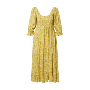 EDITED Košeľové šaty 'Maleah'  horčicová / biela / medová / svetlozelená / staroružová