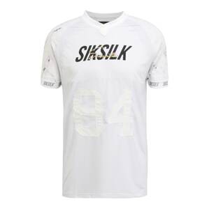 SikSilk T-Shirt 'Marble'  biela / čierna / zlatá / svetlosivá