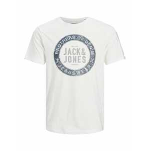JACK & JONES Tričko  tmavomodrá / sivá / biela