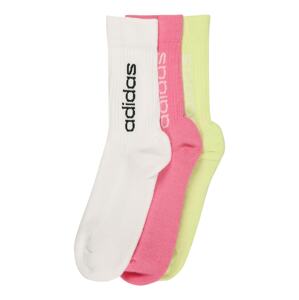 ADIDAS PERFORMANCE Športové ponožky  biela / ružová / neónovo žltá
