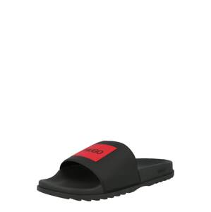HUGO Plážové / kúpacie topánky  čierna / červená
