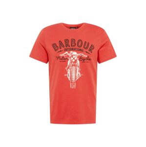 Barbour International Tričko 'Motorbike'  červená / biela / čierna