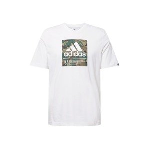 ADIDAS PERFORMANCE Funkčné tričko  biela / kaki / hnedá
