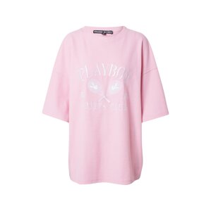 Missguided Oversize tričko  ružová / biela