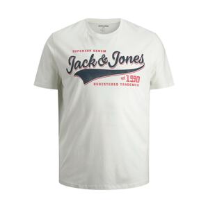 Jack & Jones Plus Tričko  biela / námornícka modrá / červená
