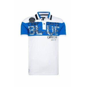 CAMP DAVID Tričko  biela / kráľovská modrá / čierna