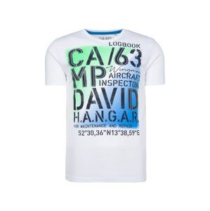 CAMP DAVID Tričko  biela / čierna / modrá / limetová