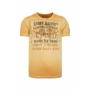 CAMP DAVID Tričko  medová / tmavomodrá / svetlohnedá