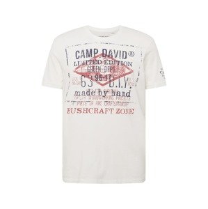 CAMP DAVID Tričko  biela / červená / tmavomodrá