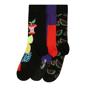 Happy Socks Ponožky  čierna / tmavofialová / červená / neónovo zelená / neónovo modrá