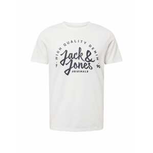 JACK & JONES Tričko 'KIMBEL'  biela / tmavomodrá
