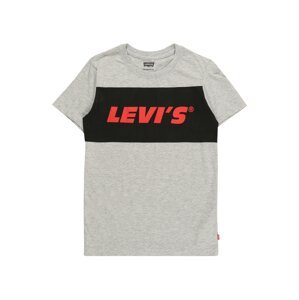 LEVI'S Tričko  sivá melírovaná / čierna / ohnivo červená