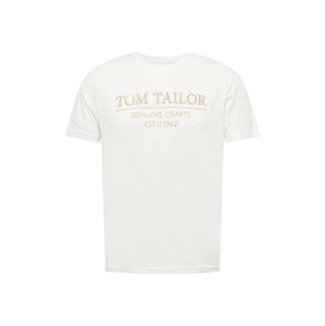 TOM TAILOR Tričko  biela / púdrová
