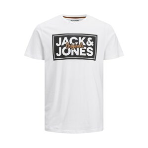 JACK & JONES Tričko 'JORTAPES'  čierna / biela