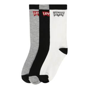 LEVI'S Ponožky  čierna / sivá melírovaná / biela / červená
