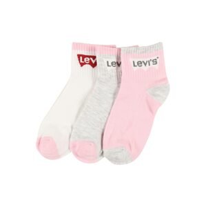 LEVI'S Ponožky  biela / svetloružová / sivá melírovaná / červená