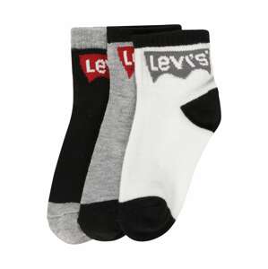 LEVI'S Ponožky  čierna / biela / karmínovo červená / sivá