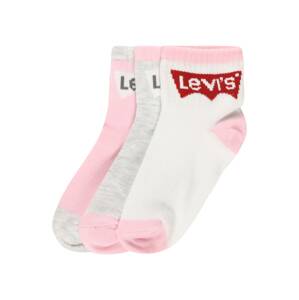LEVI'S Ponožky 'BATWING'  svetloružová / biela / červená / sivá melírovaná