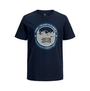 Jack & Jones Junior Tričko 'Bilo'  námornícka modrá / modrosivá / biela