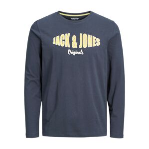JACK & JONES Tričko  námornícka modrá / svetložltá / biela
