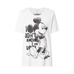 Frogbox Tričko 'Mickey I Dont Know'  biela / čierna