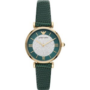 Emporio Armani Analógové hodinky  zelená / zlatá