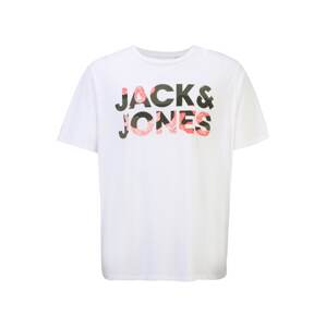 Jack & Jones Plus Tričko 'SOLDIER'  biela / čierna / červená