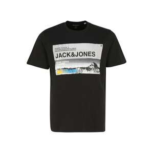 Jack & Jones Plus Tričko 'RACK'  čierna / sivá / modrá / žltá / biela