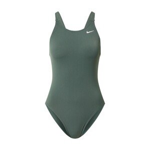 Nike Swim Športové jednodielne plavky 'Fastback'  tmavozelená / biela