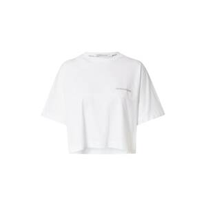 Calvin Klein Jeans Tričko  šedobiela / púdrová