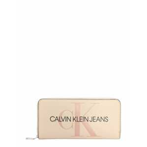 Calvin Klein Jeans Peňaženka  svetlobéžová / čierna / svetloružová
